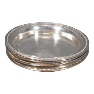 Mid-19th Century C. Balaine Paris French Silver-Plated Wine Bottle Coasters - Set of Four For Sale