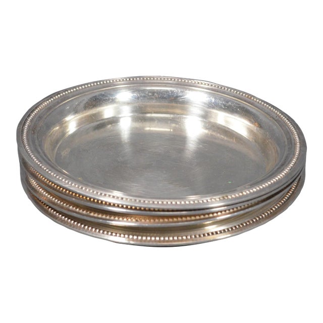 Mid-19th Century C. Balaine Paris French Silver-Plated Wine Bottle Coasters - Set of Four For Sale