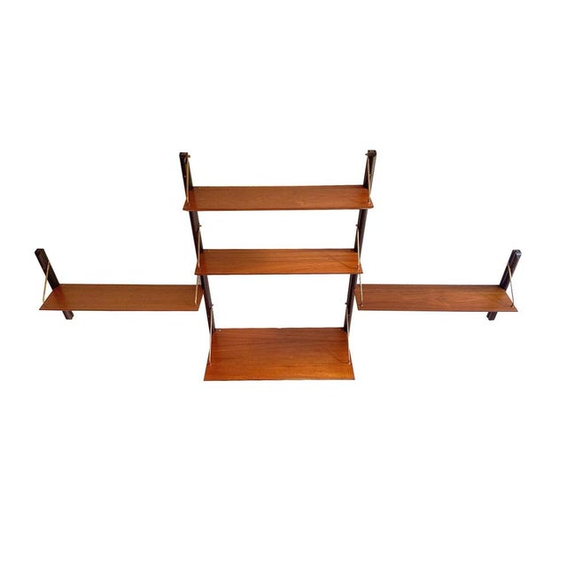 1960s Vintage Three-Piece Wall Unit with Desk by Louis Van Teeffelen for Wébé, 1960s For Sale - Image 5 of 9