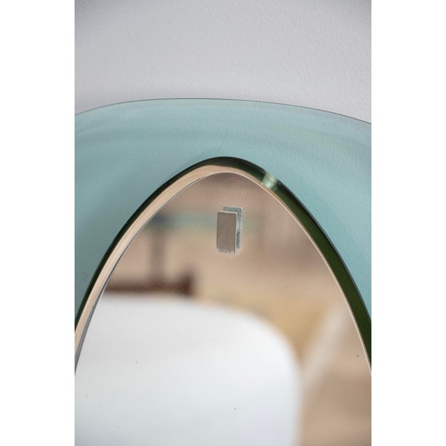 Mid-Century Modern Vintage Oval Beveled Glass Mirror from Fontana Arte, 1970s For Sale - Image 3 of 4