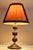 1970s Vintage Table Lamp with Plastic Elements with Chrome-Plated Metal Rings and Fabric Shade by Aro-Leuchten, 1970s For Sale - Image 5 of 9