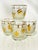 Charming set of four vintage lowball glasses featuring a classic mid-century autumn leaf motif. Each glass is decorated...