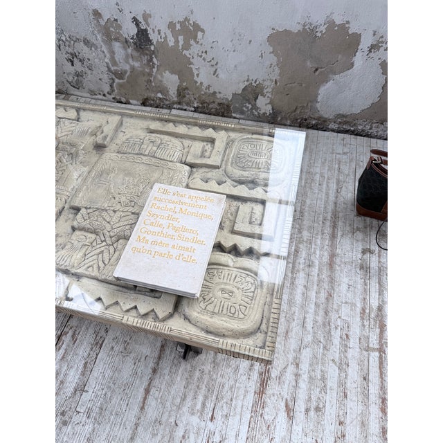 Ceramic Coffee Table with Carved Stone, 1950s For Sale - Image 6 of 18