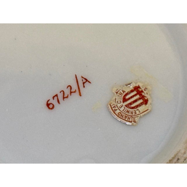 Mid 20th Century Lenwile Ardalt Hand‑Painted Czech Porcelain Bowl – Roosters & Flowers For Sale - Image 10 of 10