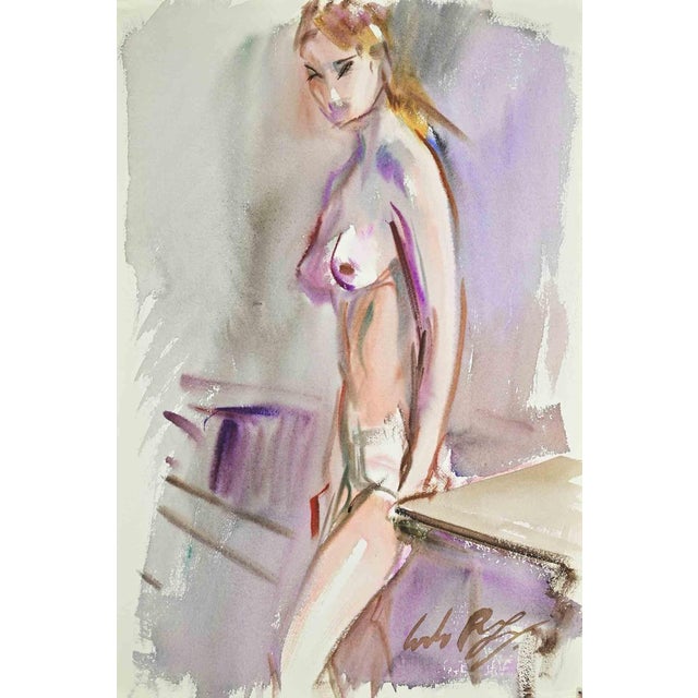 Carlo Ravagnan, Nude of Woman, Watercolor, 1960s For Sale