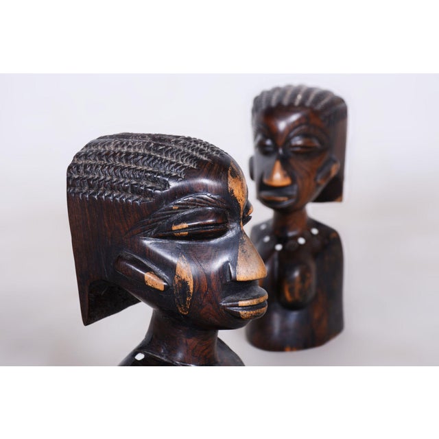 1920s African Bookends in Lacquered Ebony, 1920s, Set of 2 For Sale - Image 5 of 10