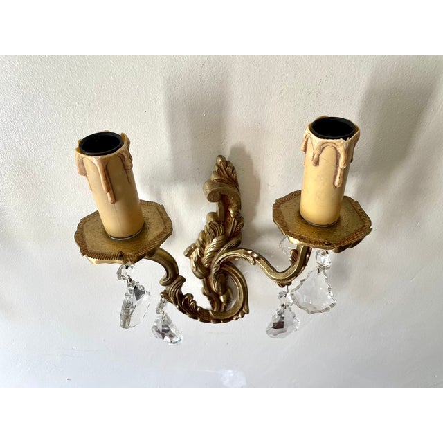 1950s Double Bronze Wall Lights and Pendants, 1950s, Set of 2 For Sale - Image 5 of 8