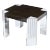 Mid-Century Modern Ebonized Burled Walnut & Channeled Chrome Occasional Table For Sale