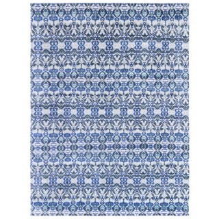 Art Nouveau Style Floral Slate Gray Rug "Tidal" by Doris Leslie Blau For Sale