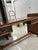 Mid-Century Modern Paul Frankl Styled Stacked Rattan Bamboo Desk. Vintage, Refurbished, Mahogany Desk or Entry Table. For Sale - Image 3 of 9