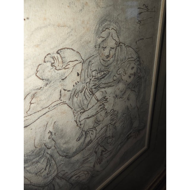 Figurative Antique Drawing of Three Figures For Sale - Image 3 of 11