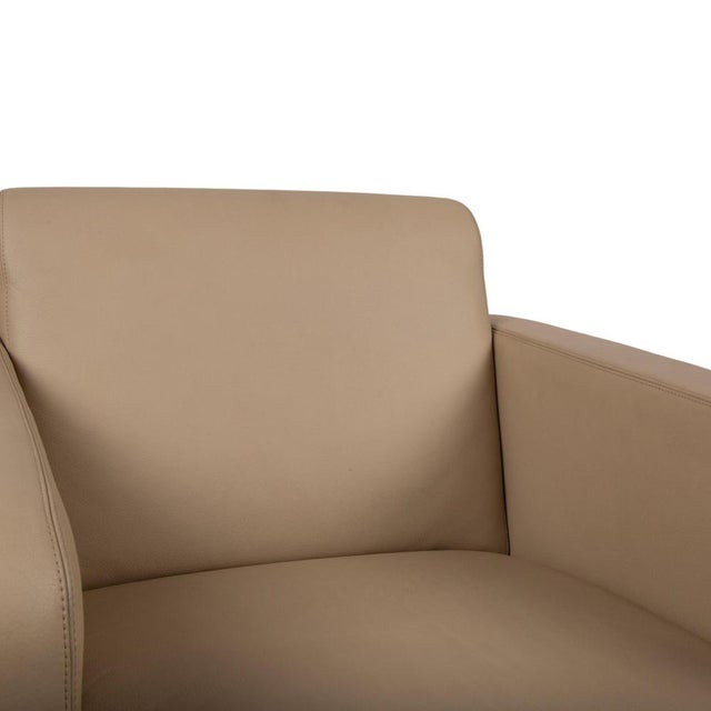 Quant Armchair Leather Beige Sand by COR For Sale - Image 4 of 14