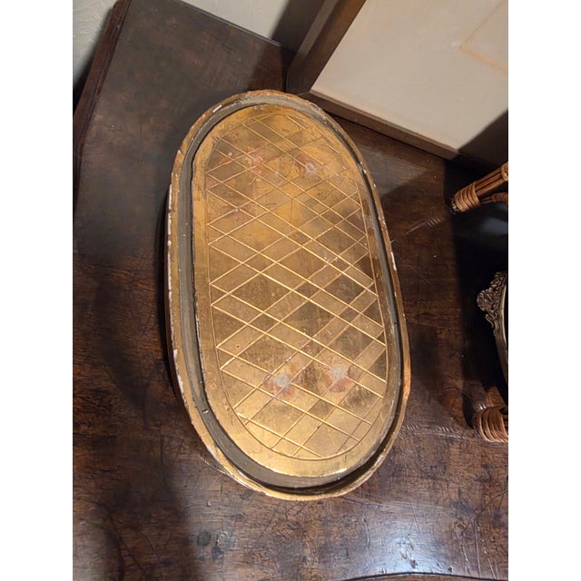 Wood Antique Oblong Giltwood Dome Plateau For Sale - Image 7 of 12