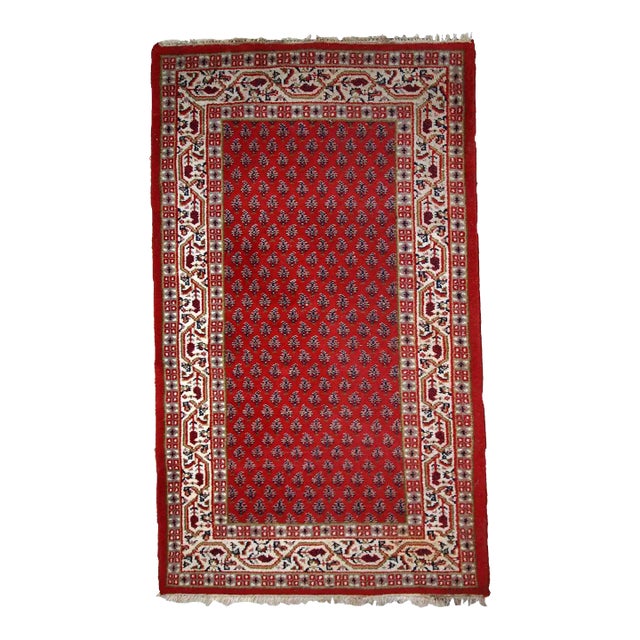 1970s Handmade Vintage Persian Seraband Rug 3' X 5.3' For Sale