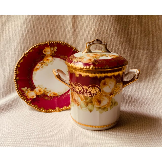 Antique Limoges Elite Works Porcelain Covered Condensed Milk Holder For Sale - Image 13 of 13