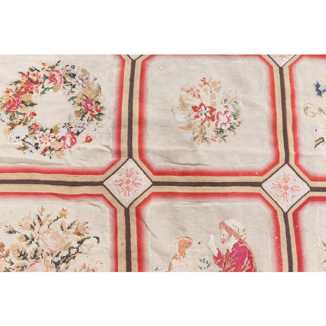 Antique English Needlepoint Rug For Sale - Image 9 of 13