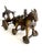 Antique Cast Metal Temple Toy , Early 20th Century Horse & Carriage Sculpture For Sale - Image 9 of 17