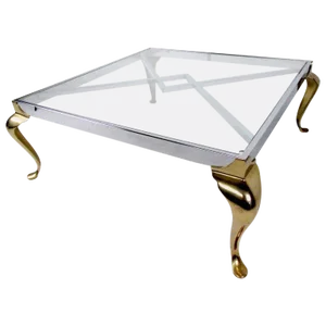 Vintage Modern Chrome and Glass Coffee Table