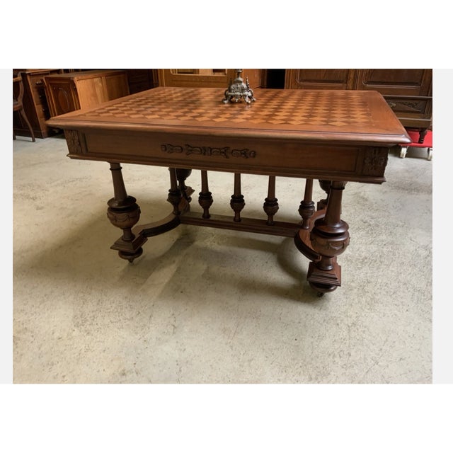 Brown Antique Extendable Table, 1910 For Sale - Image 8 of 13