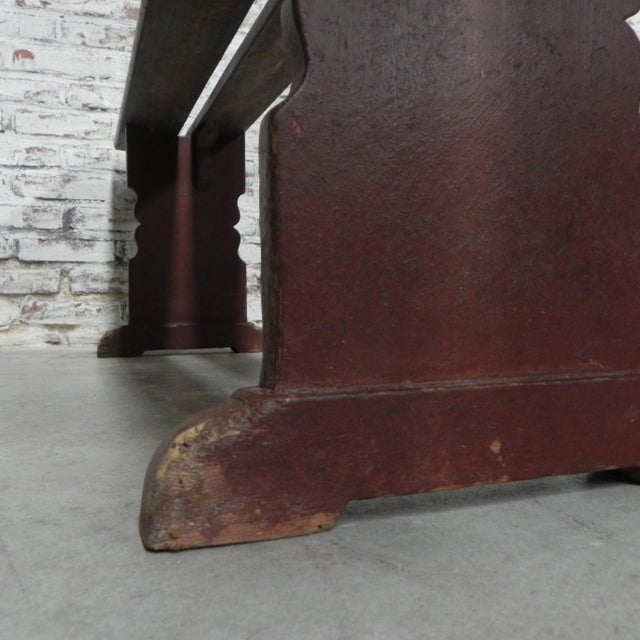 Vintage French Pine Bench, 1960s For Sale - Image 6 of 17