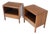 Pair Finished Back Danish Mid Century Modern One Drawer Walnut Night Stands MINT For Sale
