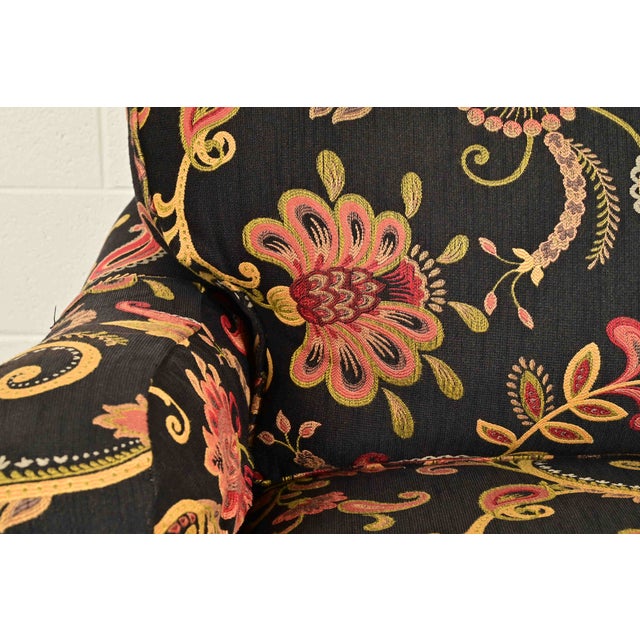 Wood Smith Brothers of Berne Contemporary Lounge Chair and Ottoman in Paisley Upholstery For Sale - Image 7 of 14