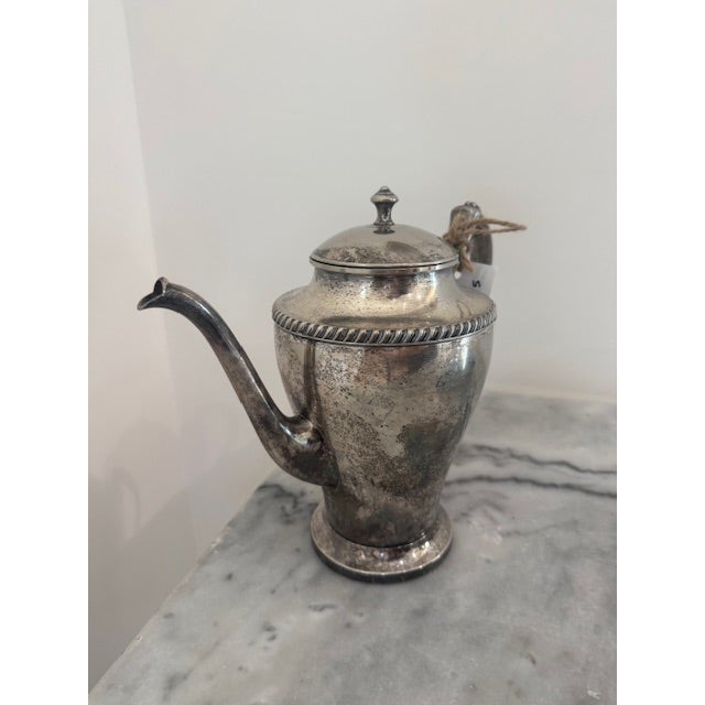 Vintage Silver-Plated Coffee Pot With G Initial For Sale - Image 4 of 5