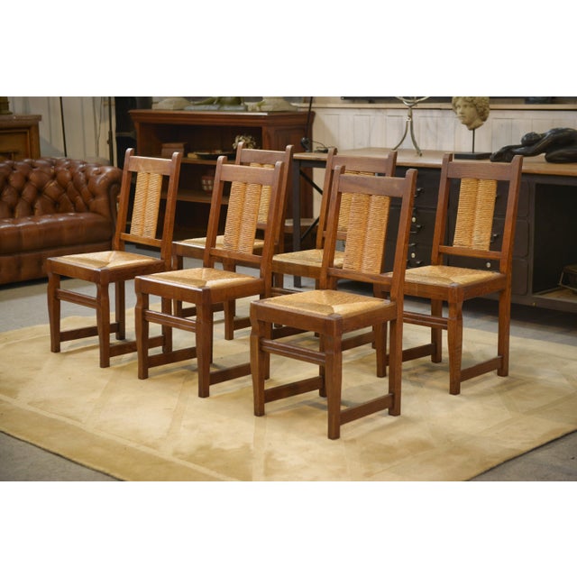 Wood Vintage Brutalist Chairs, 1950s, Set of 6 For Sale - Image 7 of 14