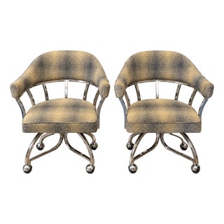 Pair of Vintage Swivel Chairs 1970's For Sale