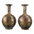 Pair of Vintage Bronze Vases With Gold Inlay – Archaistic Hu Vases For Sale