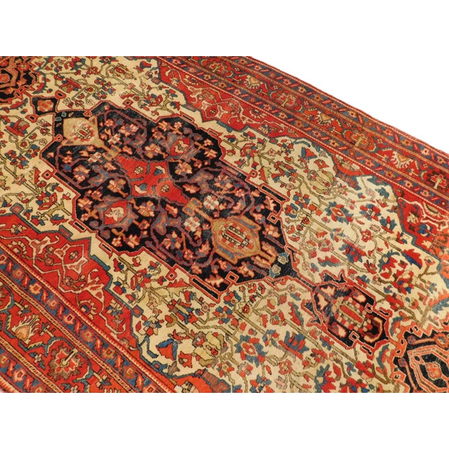 Red Antique Persian Saruck Farahan Rug. 4'x 6'8" For Sale - Image 8 of 12