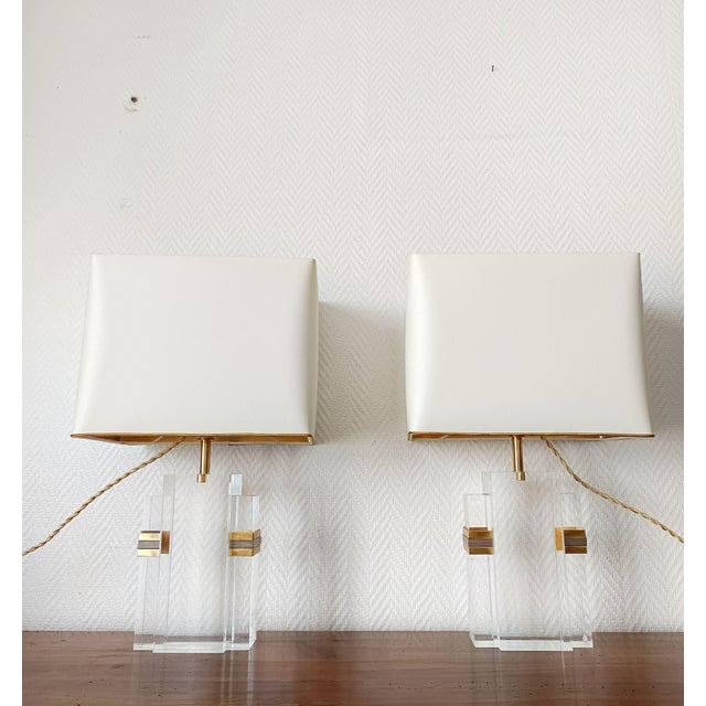 Hollywood Regency Acrylic Glass Lamps, 1970s, Set of 2 For Sale - Image 15 of 15