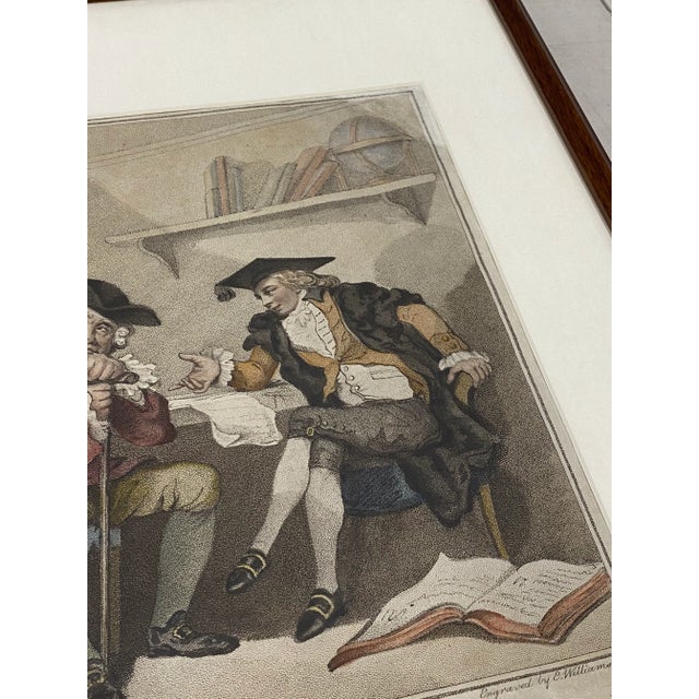 Edward Williams "A College Scene" After Thomas Rowlandson Color Engraving C.1787 For Sale - Image 4 of 13