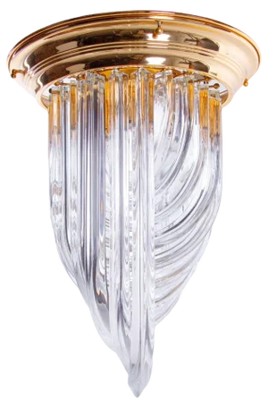 Triedri Curvati Murano Glass Flush Mount, Italy, 1980s