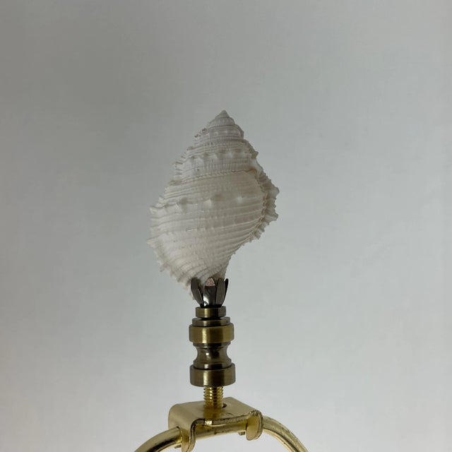 White Pair of Coastal Seashell Table Lamps-Nautical Decor For Sale - Image 8 of 14