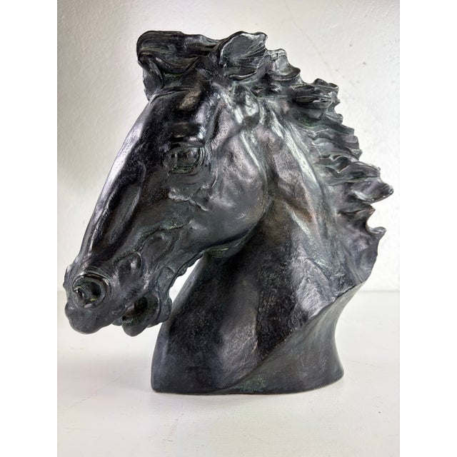 Mid-Century Vintage Equestrian Plaster Horse Bust For Sale - Image 10 of 10