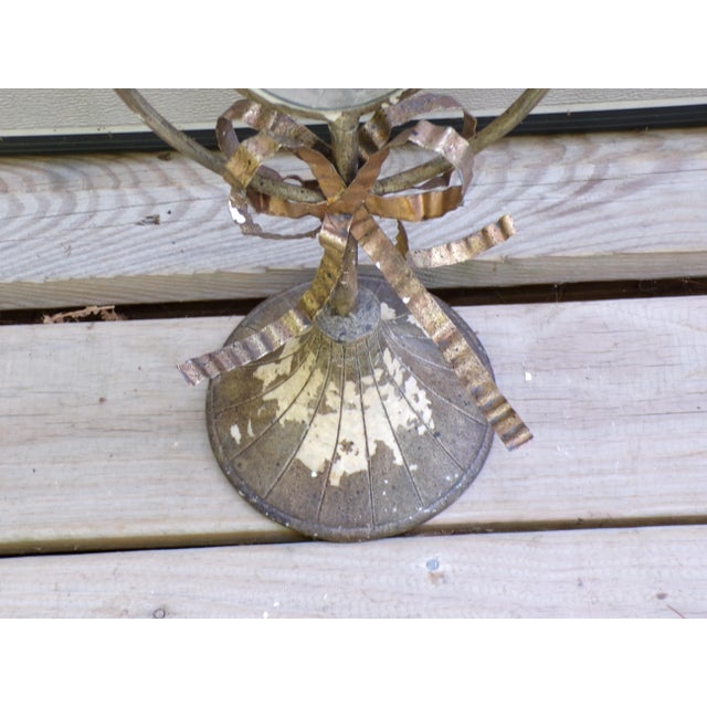 Vintage Italian Florentine Art Nouveau Candelabra Candle Holder Mirror For Sale - Image 17 of 18