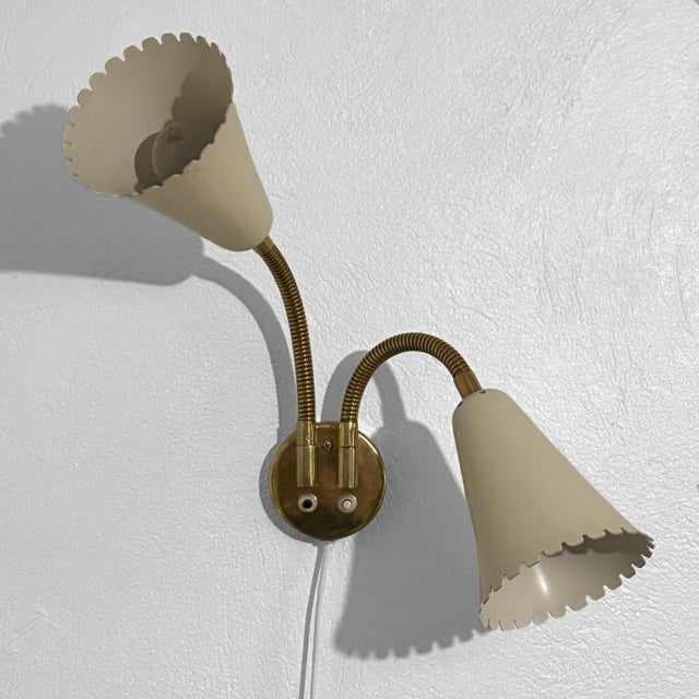 A beautiful wall fixture, model 8661, produced by the Swedish manufacturer Arvid Böhlmarks Lampfabrik in the 1940s....