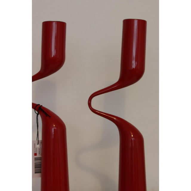 Vintage Red Metal Candleholders by Mikaela Dörfel for Menu, Denmark, 2000s, Set of 2 For Sale - Image 4 of 18