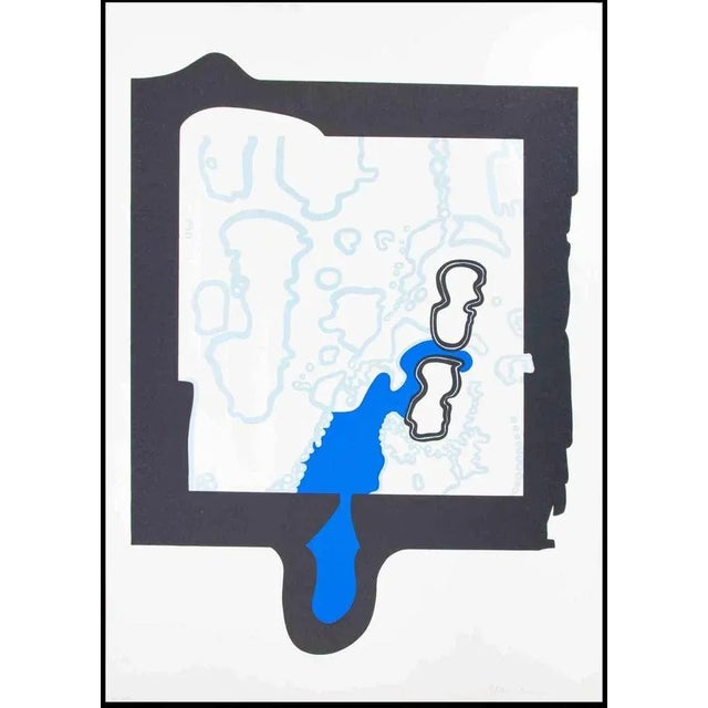 Plinio Mesciulam, Abstract Composition, Original Lithograph, 1973 For Sale - Image 4 of 4