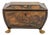 Regency Painted and Penwork Bombe Box on Gilt Lion Paw Feet, English, Circa 1820 For Sale