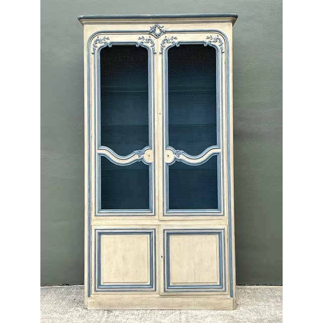 Vintage Baker French Provincial Wire Front Armoire For Sale - Image 9 of 12