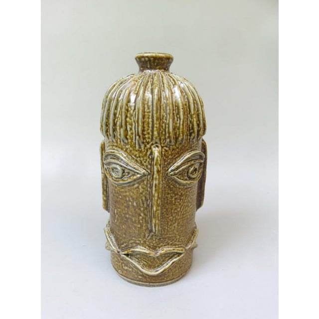 Vintage Handmade Four Faces Vase in Ceramic, 1960s For Sale - Image 4 of 18