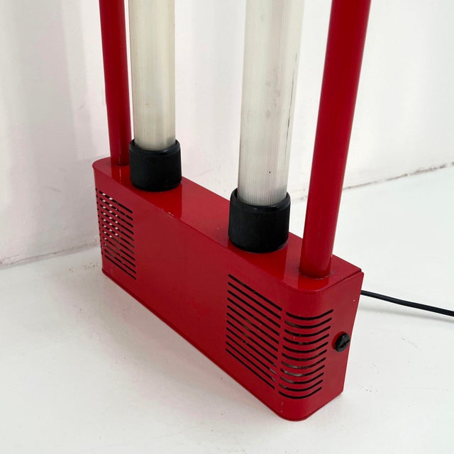 Medium Red Double Neon Lamp by Gian N. Gigante for Zerbetto, 1980s For Sale - Image 6 of 8