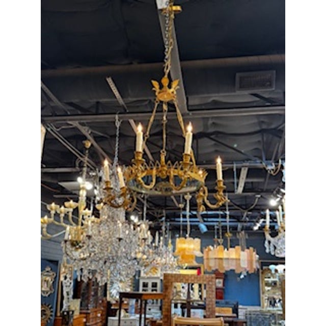 Gold Fine 19th C. Baltic Gilt Bronze Neoclassical Chandeliers For Sale - Image 8 of 9