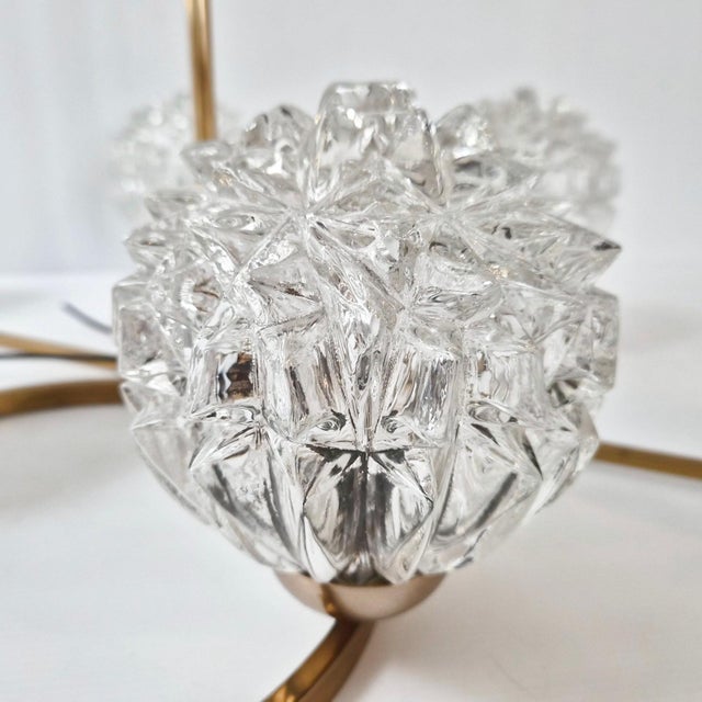 Mid-Century Modern Vintage Pendant Light in Gilded Brass with Metal and Glass from Maison Arlus, 1950s For Sale - Image 3 of 17