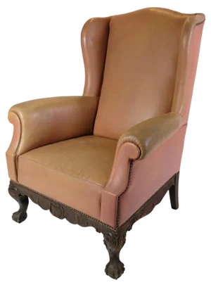 Chesterfield High Flap Chair in Brown Leather, 1920s