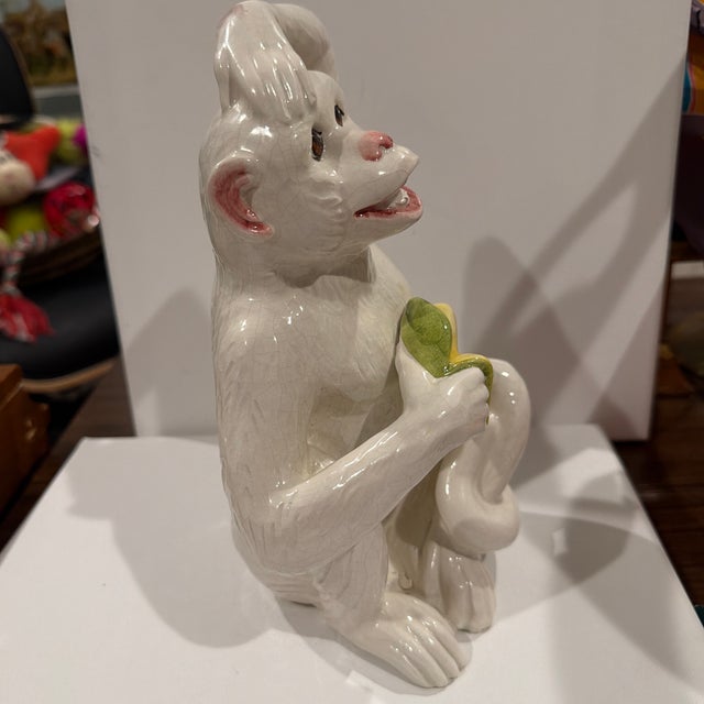 Ceramic 1960s Glazed Ceramic Italian Monkey Figurine Mid Century Modern Sculpture Italy For Sale - Image 7 of 8