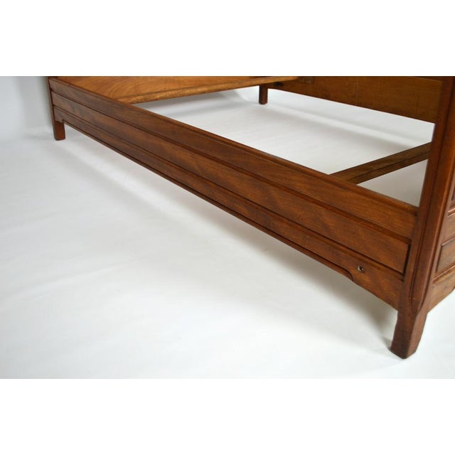 Art Nouveau Clematis Model Bed in Mahogany by Mathieu Gallerey, 1920s For Sale - Image 12 of 14