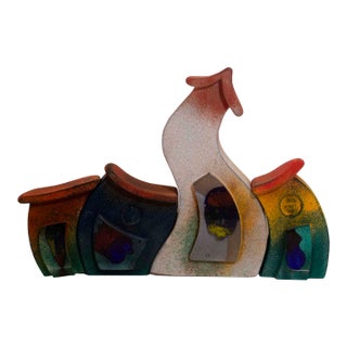 Kjell Engman for Kosta Boda Set of 4 Sandblasted Swedish Glass Sculpture For Sale